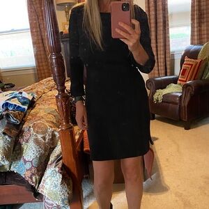 Vince Camuto Black Long-Sleeve Sheath Dress